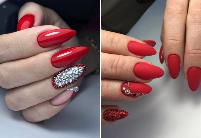 red manicure for long nails 2020