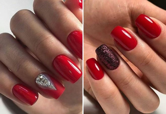 red manicure for short nails 2020