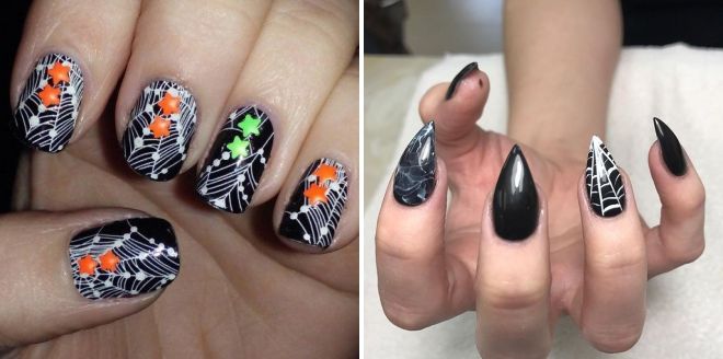 fall manicure for halloween