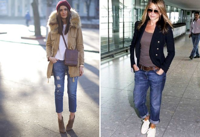 женские зимние утепленные джинсы