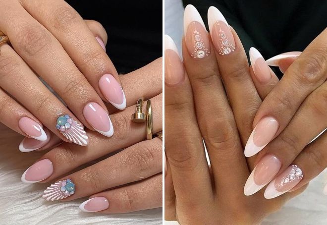 french on almond-shaped nails 2020