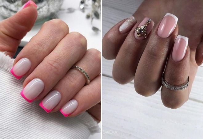 french manicure for square nails 2020