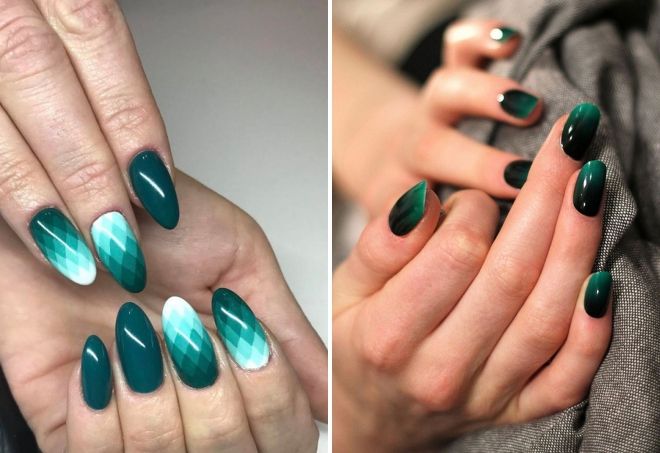 emerald manicure gradient