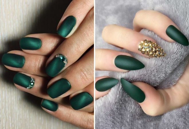 emerald matte manicure