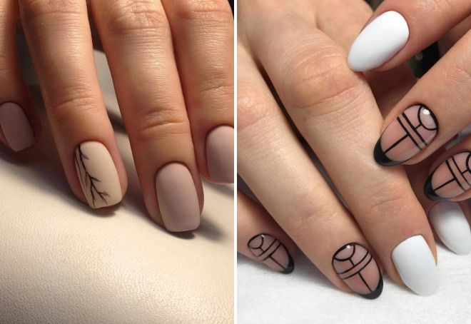 business manicure with a pattern