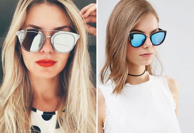 женские зеркальные солнцезащитные очки