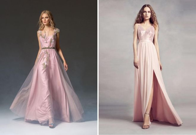 красивое нежно розовое платье