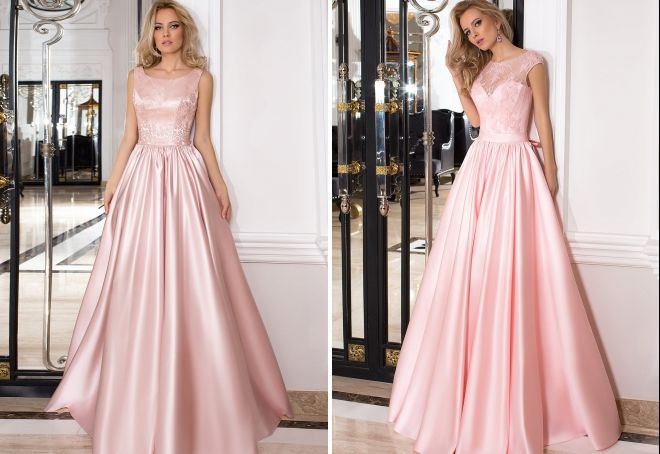 вечернее платье нежно розового цвета