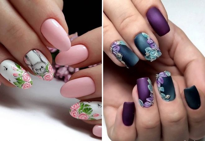unusual manicure with a pattern