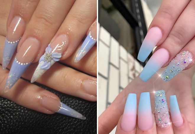 unusual manicure for long nails