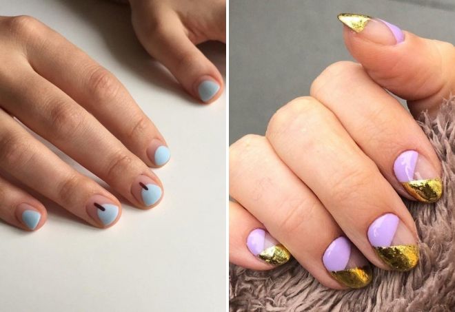 unusual manicure for short nails