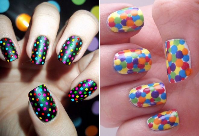 manicure with colored dots