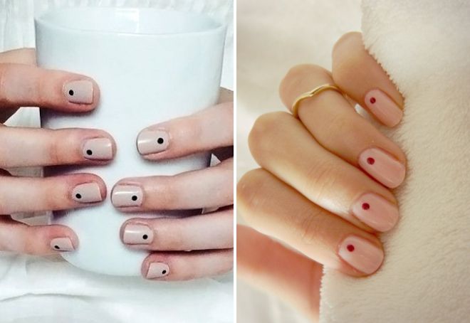 manicure with dots minimalism