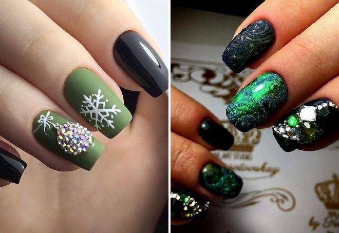green New Year's manicure novelties