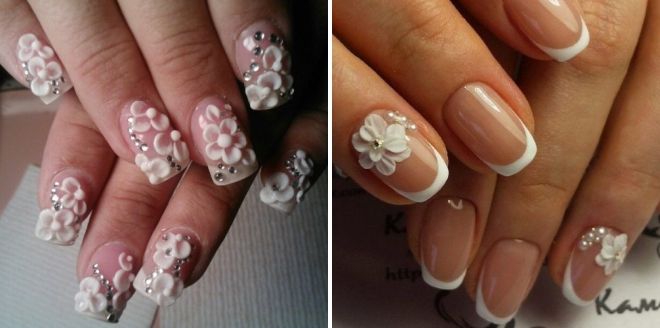 объемные цветы на ногтях