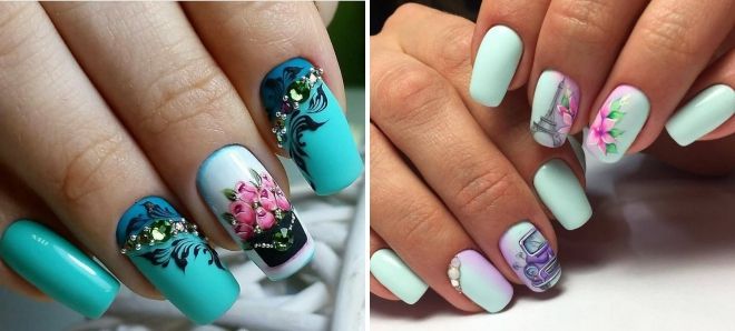цветочный дизайн ногтей