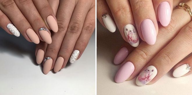 gentle manicure with flowers