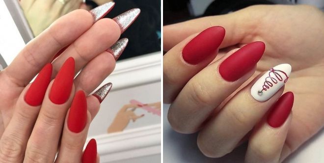   matte red manicure 2019