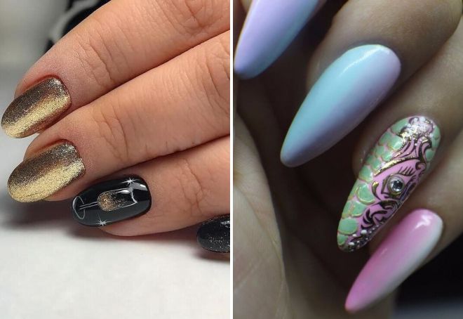manicure with an unusual pattern