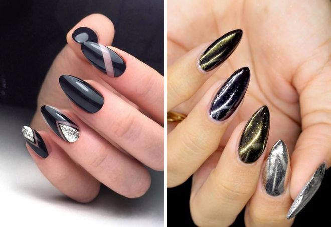 dark manicure for long nails 2019