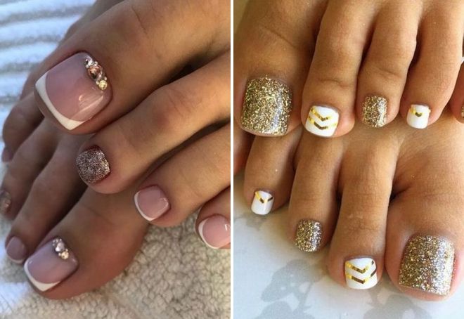 pedicure ideas 2019 with gold