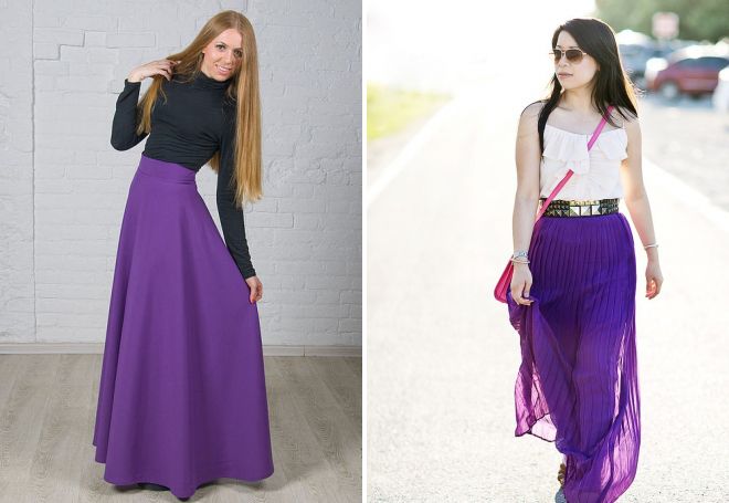 фиолетовая юбка в складку