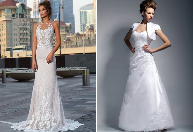 модели свадебных комбинированных платьев