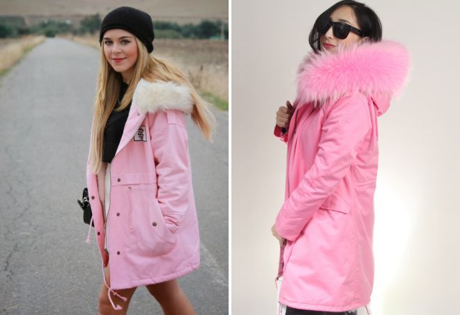 розовая куртка парка