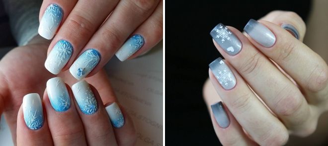 winter manicure ideas gradient