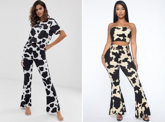 cow print trousers