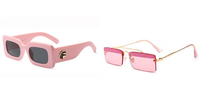 розовые квадратные очки