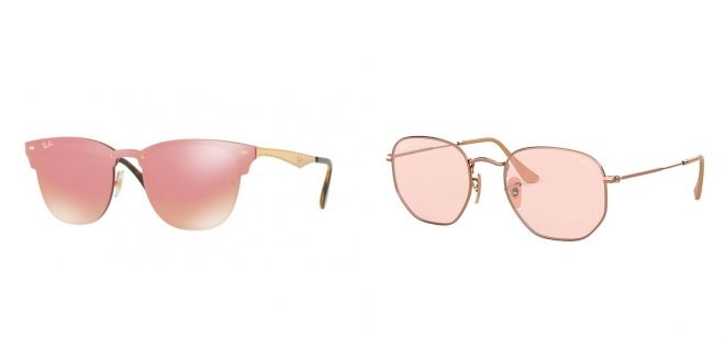 модные очки рей бан розовые