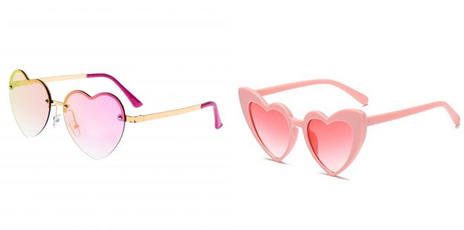 очки сердечки розовые