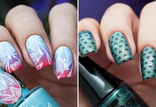 nails with stamping