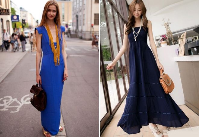accessories for a blue floor-length dress
