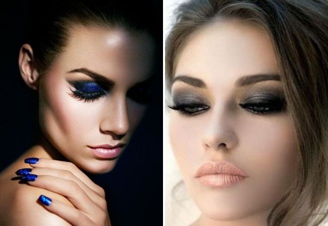 dark blue dress makeup