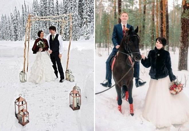 зимние фотосессии в лесу свадьба