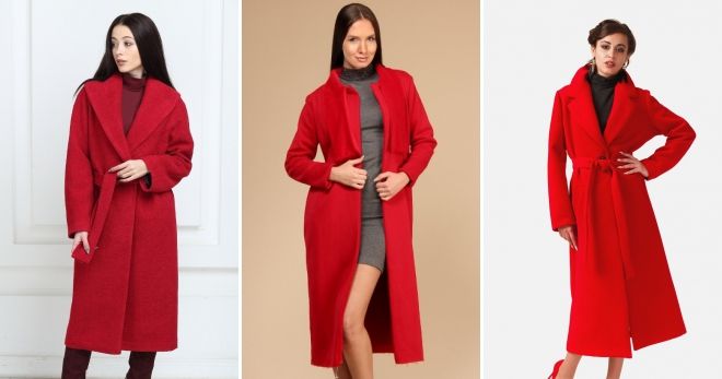 Модные цвета пальто красный