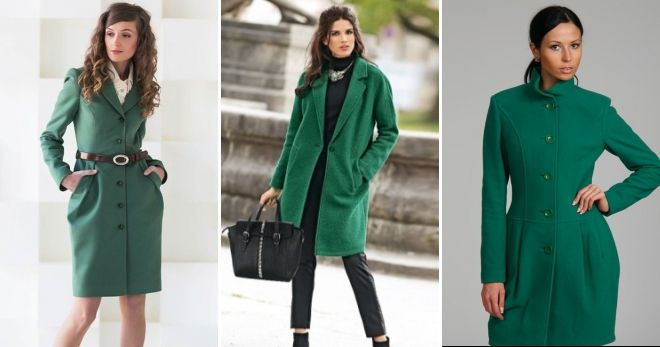 Модные цвета пальто зеленый