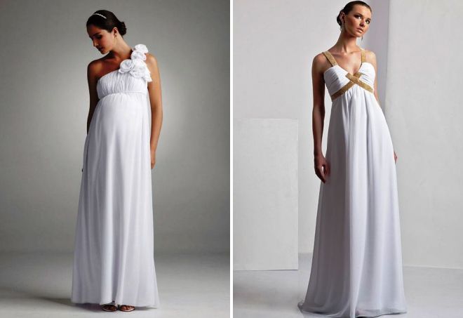 свадебное платье в греческом стиле для беременных