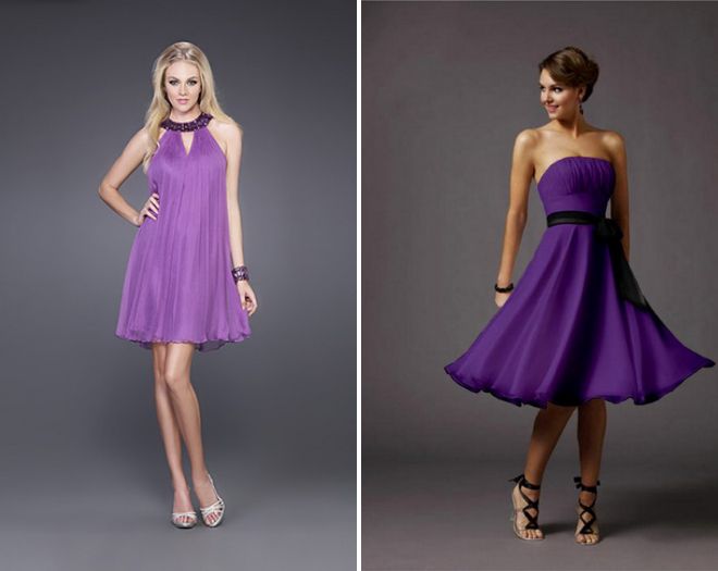коктейльное фиолетовое платье