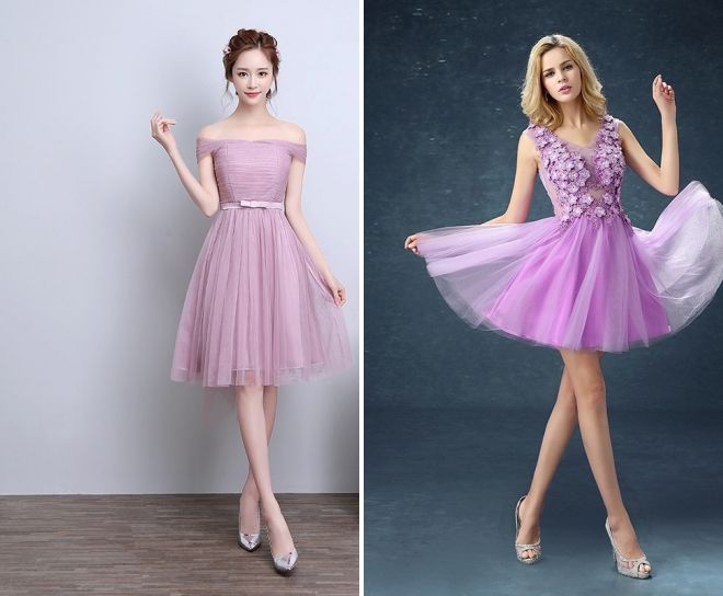 нежное фиолетовое платье