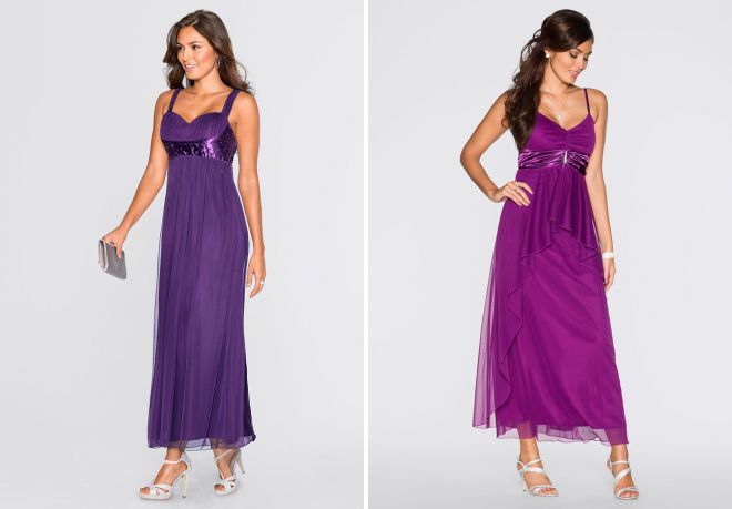вечерние длинные фиолетовые платья