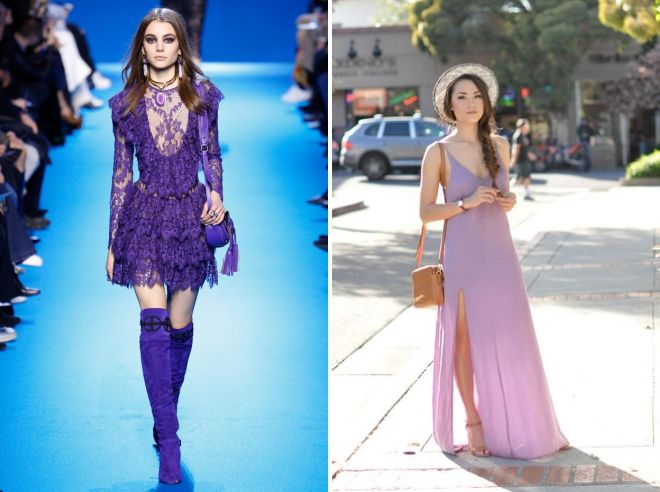фиолетовое платье в комбинации