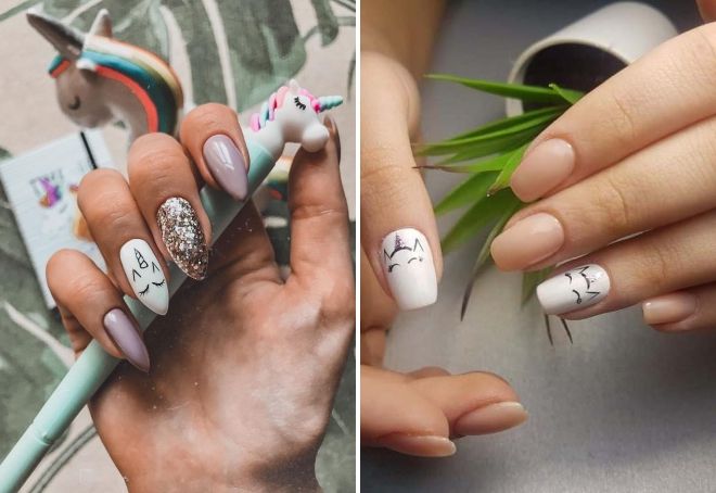 unicorn manicure for long nails
