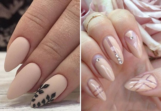 nude manicure 2019 on long nails