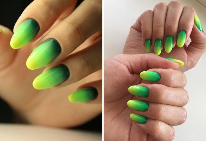 bright gradient on the nails