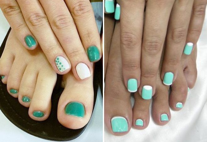 turquoise pedicure and manicure 2018