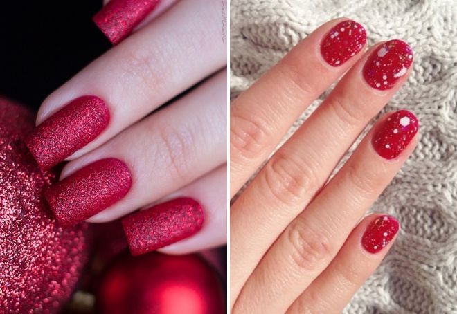 red glitter manicure ideas