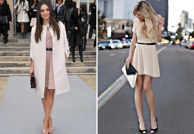 what to wear with women's beige dress